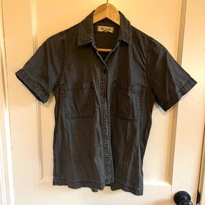 Madewell grey denim short sleeve shirt